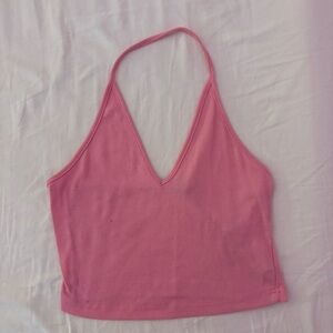 Comfy casual Pink halter crop top